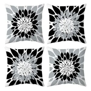Outdoor‎ Waterproof Pillow Covers 18x18 Black Grey Decorative Patio Set